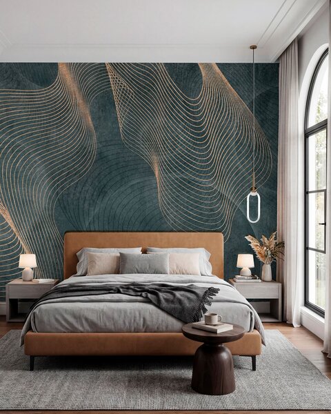 Tapety Vlnovky v zelenej farbe , Fototapety art deco, u97469v1 : Uwalls.sk