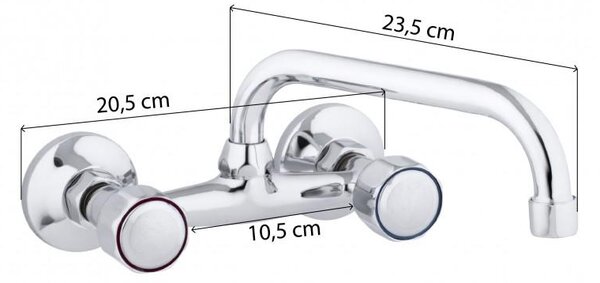 Erga Grano, nástenná umývadlová batéria s otočným ramenom, 150mm, chrómová, ERG-YKA-BZ.GRANO-CHR
