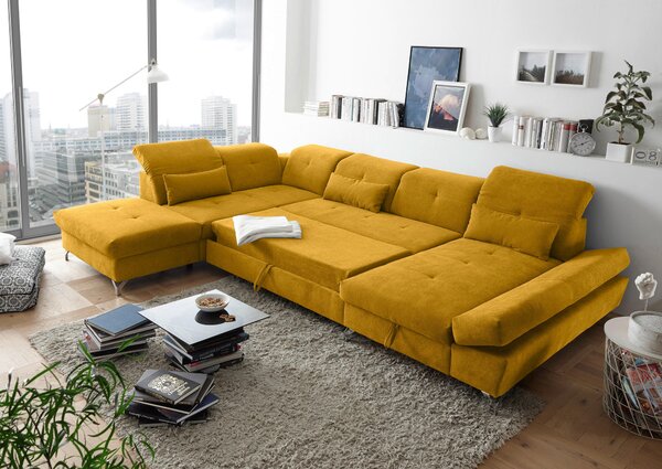 SEDACIA SÚPRAVA, textil, žltá MID.YOU - Sedačky, Online Only