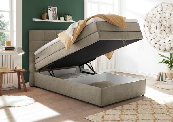 BOXSPRINGOVÁ POSTEĽ, 120/200 cm, piesková MID.YOU - Online Only spálne, Online Only
