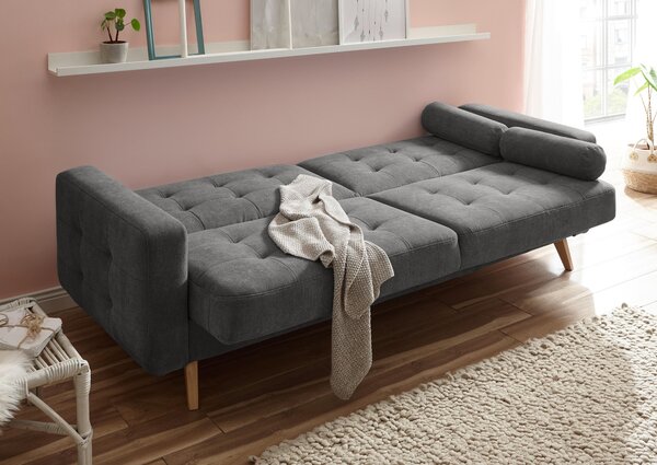 ROZKLADACIA POHOVKA, textil, kompozitné drevo, sivohnedá MID.YOU - Sedačky, Online Only
