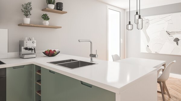 GROHE K700U - Nerezový kuchynský drez, kartáčovaná nerezová oceľ 31576SD1