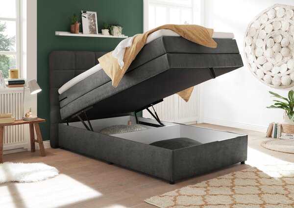BOXSPRINGOVÁ POSTEĽ, 120/200 cm, antracitová MID.YOU - Online Only spálne, Online Only