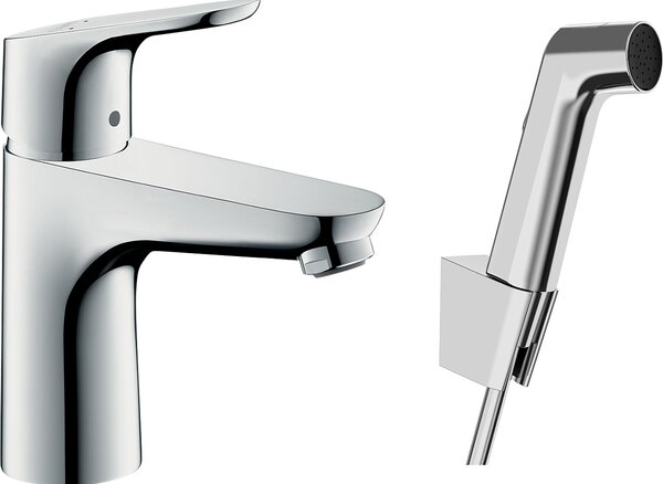 Hansgrohe Focus - Páková umývadlová batéria 100 s ručnou sprchou Bidette a sprchovou hadicou 160 cm, chróm 31927000