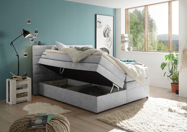 BOXSPRINGOVÁ POSTEĽ, 180/200 cm, strieborná MID.YOU - Online Only spálne, Online Only