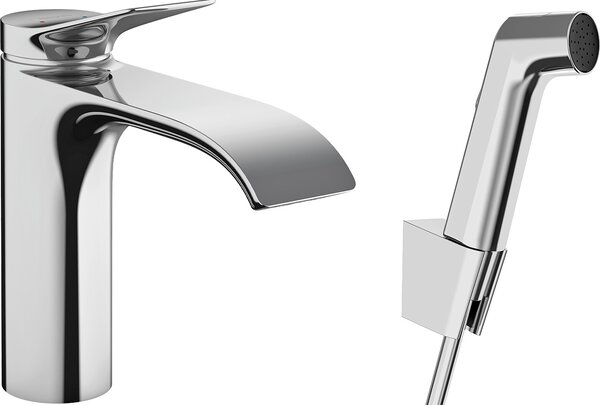 Hansgrohe Vivenis - Páková umývadlová batéria s ručnou sprchou Bidette a sprchovou hadicou 160 cm, chróm 75210000
