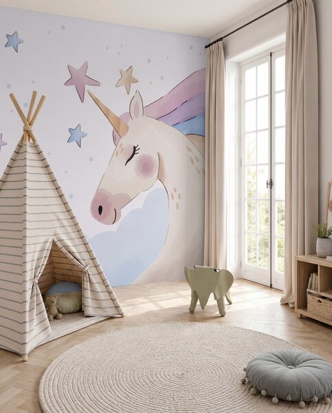 Tapety Hviezdna hriva jednorožca, Detské fototapety, Fototapety pre dievčatá, u97532 : Uwalls.sk