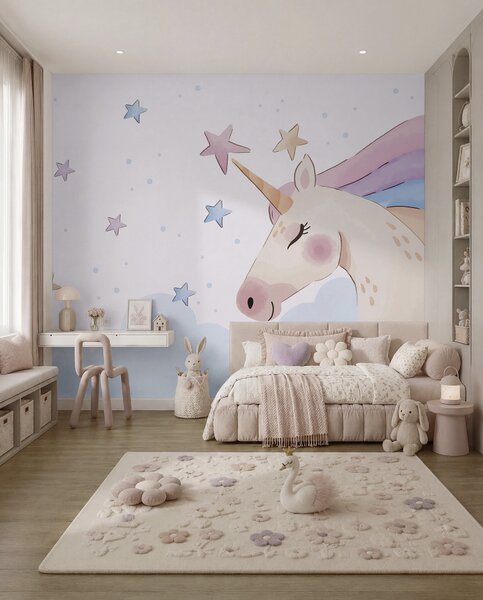 Tapety Hviezdna hriva jednorožca, Detské fototapety, Fototapety pre dievčatá, u97532 : Uwalls.sk