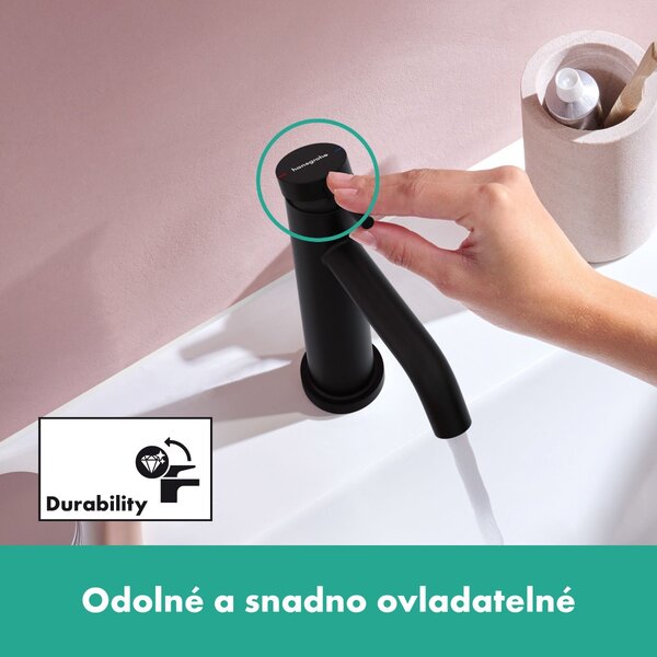 Hansgrohe Tecturis S - Páková umývadlová batéria 110 s ručnou sprchou Bidette a sprchovou hadicou 160 cm, čierna matná 73211670