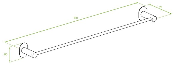 Laveo Miri, vešiak na uteráky 610mm, čierna matná, LAV-ALM_716S