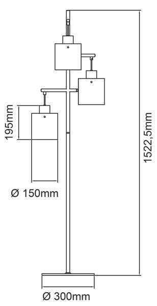 STOJACIA LAMPA, 46/152 cm Dieter Knoll - Interiérové svietidlá