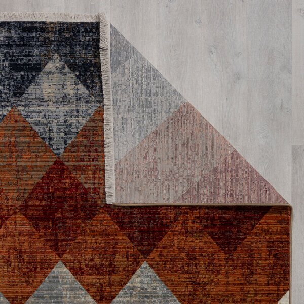 Flair Rugs, Kusový koberec Cooper Bradley Geo Red, 80x150, hnedá, obývacia izba