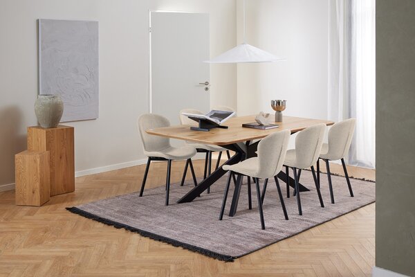 FIORA Béžové (tkanina Apia 453)/čierny rám - MODERNÁ ČALÚNENÁ STOLIČKA DO OBÝVAČKY/ JEDÁLNE LOFT