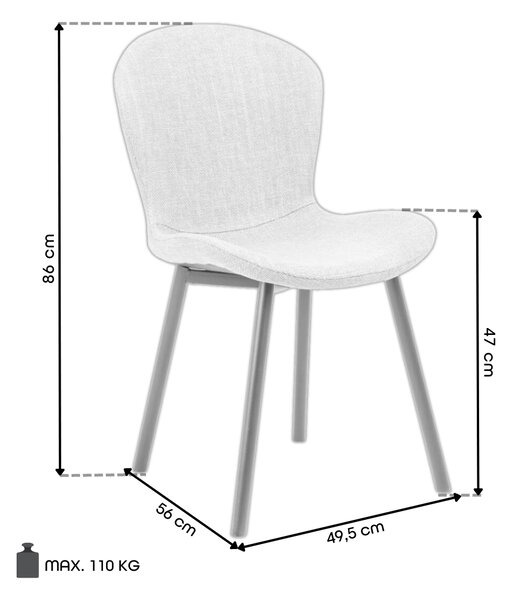 FIORA Béžové (látka Apia 453) / sivobéžový rám (kašmír) - MODERNÁ ČALÚNENÁ STOLIČKA DO OBÝVAČKY/ JEDÁLNE LOFT
