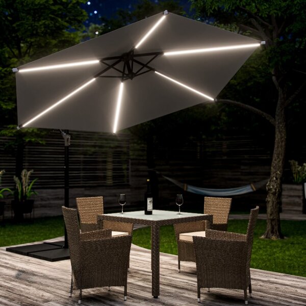 LED slnečník Mali Ø350 cm - antracit