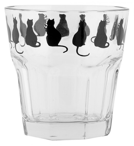 Pohárik na vodu s mačkami a srdiečkom Dog&Cat - Ø 8*8 cm / 200 ml - Clayre & Eef