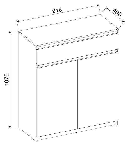 Komoda Simply - sivá