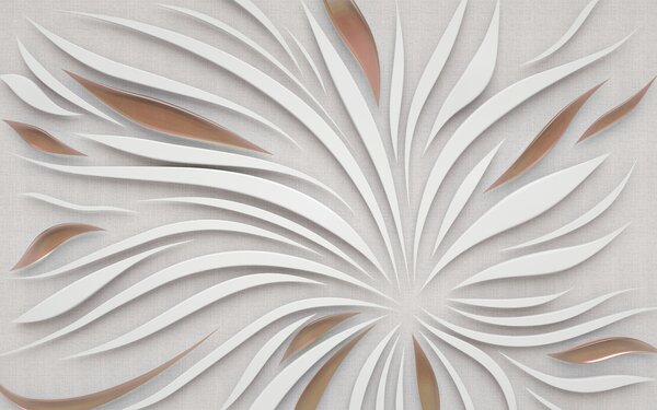 Tapety Abstraktný kvet na látke v hnedých farbách, 3D fototapety, u06452v1 : Uwalls.sk