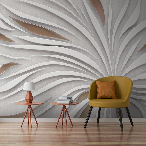 Tapety Abstraktný kvet na látke v hnedých farbách, 3D fototapety, u06452v1 : Uwalls.sk