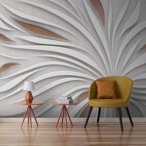 Tapety Abstraktný kvet na látke v hnedých farbách, 3D fototapety, u06452v1 : Uwalls.sk
