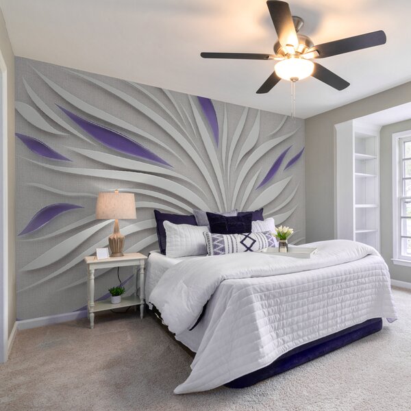 Tapety Abstraktný kvet na látke vo fialových farbách, 3D fototapety, u06452v3 : Uwalls.sk