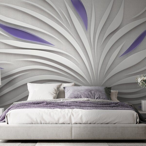 Tapety Abstraktný kvet na látke vo fialových farbách, 3D fototapety, u06452v3 : Uwalls.sk