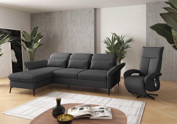 ROHOVÁ SEDAČKA, textil, tmavosivá Sit & More - Sedačky, Online Only