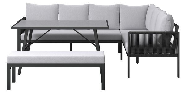 JEDÁLENSKÁ TERASOVÁ SÚPRAVA 4-dielne, kov, plast, textil Ambia Garden - Série záhradného nábytku