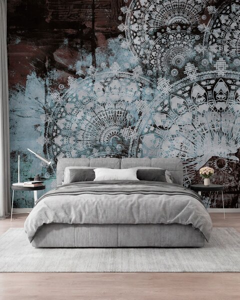Tapety Mandala v ľadovej modrej, Fototapety s lesom, Fototapety stromy, u93958v1 : Uwalls.sk