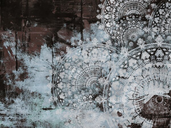 Tapety Mandala v ľadovej modrej, Fototapety s lesom, Fototapety stromy, u93958v1 : Uwalls.sk