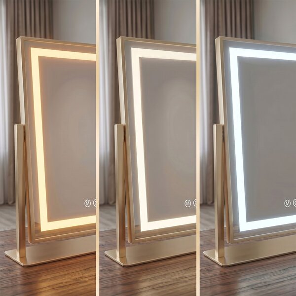 Zrkadlo LED LUMI L.Gold 30x40cm