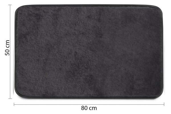 Gedy Gedy, FUZZY kúpeľňová predložka, 50x80cm, 100% polyester, protišmyk, čierna, 96FY508014