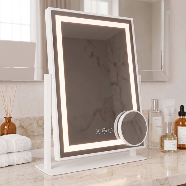 Zrkadlo LED LUMI White 30x40cm