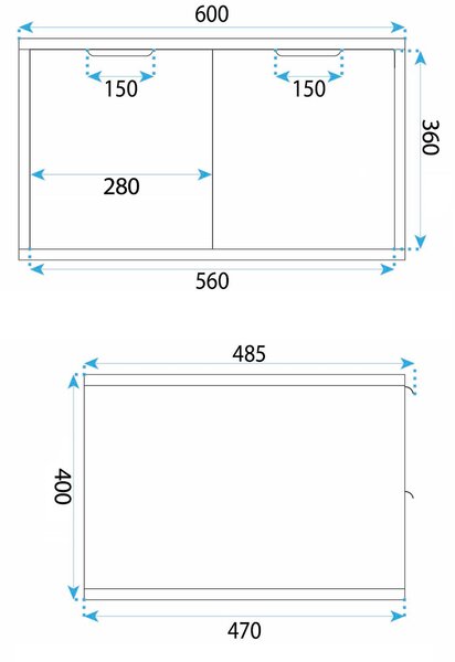 Kúpeľňová skrinka pod umývadlo Rea Core 60cm White