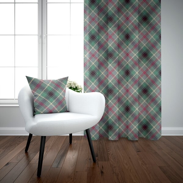 Ervi Gobelínový zatemňovací termo záves - Tradičný zelený tartan