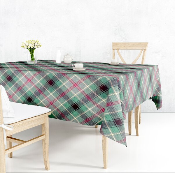 Ervi Gobelínový obrus na stôl štvorcový - Tradičný zelený tartan