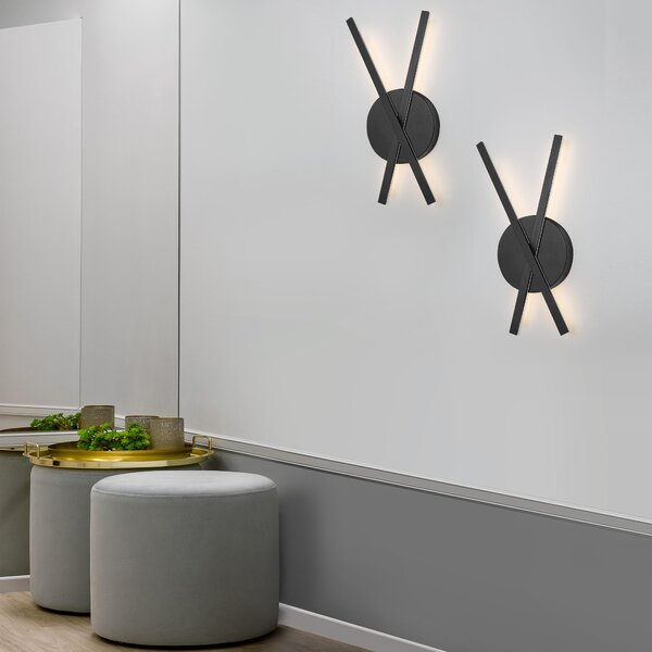 Toolight Toolight, LED nástenné svietidlo, neutrálne svetlo 4000K, 11W, APP1604-W, čierna matná, OSW-05479