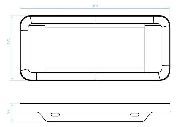 Kuchinox APO, nástenná polička 301x131x37 mm, biela matná, LAV-AKA_600T