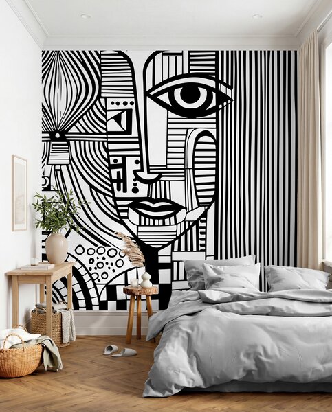 Tapety Portrét v líniách, Fototapety čiernobiele, u98714 : Uwalls.sk