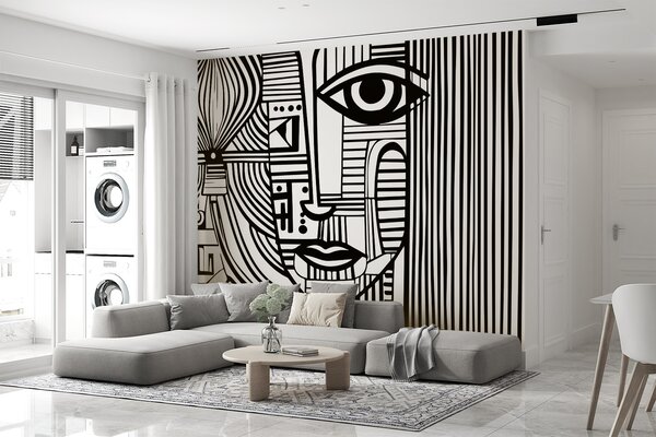 Tapety Portrét v líniách, Fototapety čiernobiele, u98714 : Uwalls.sk
