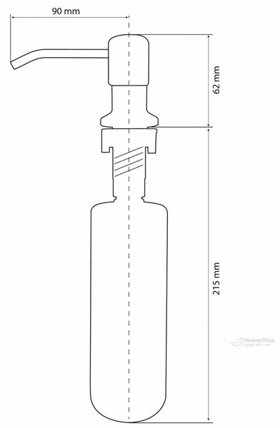 Gamma Simple, dávkovač saponátu pre kuchynský drez 400ml, grafitová, GMA-DOZ-GM