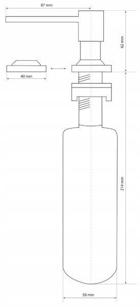 Gamma Quatro, dávkovač saponátu pre kuchynský drez 300ml, béžová škvrnitá, GMA-DOK-B-PG