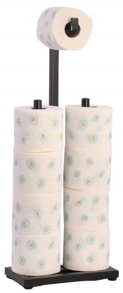 Erga Pap2, zásobník na toaletný papier na postavenie 60cm (8 roliek), čierna matná, ERG-YKA-P.PAP2-BLK
