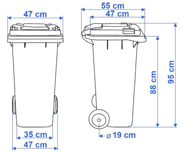 Sada odpadkových košov 120 l (4 ks)