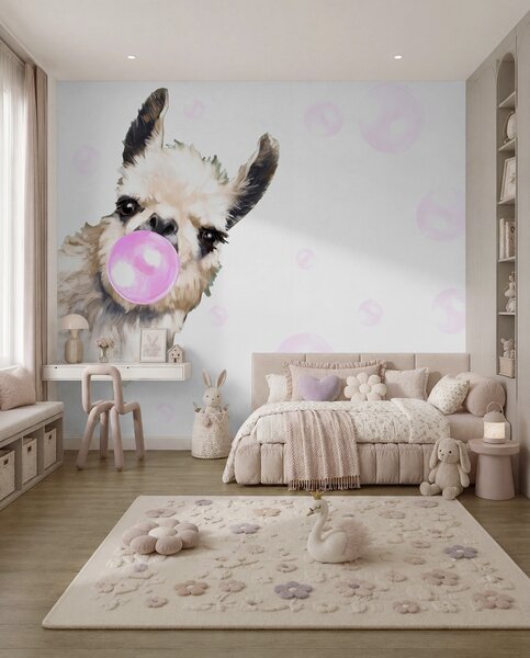 Tapety Lama so žuvačkovou bublinou, Detské fototapety, u98952 : Uwalls.sk