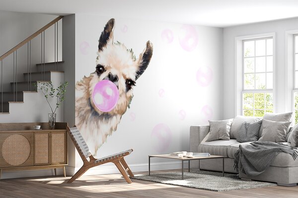 Tapety Lama so žuvačkovou bublinou, Detské fototapety, u98952 : Uwalls.sk