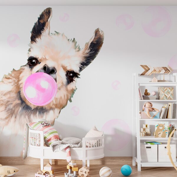 Tapety Lama so žuvačkovou bublinou, Detské fototapety, u98952 : Uwalls.sk