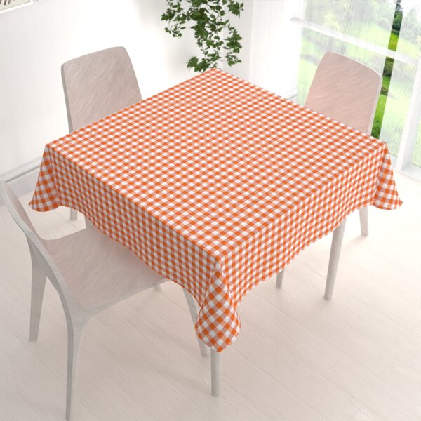 Biante Dekoračný štvorcový obrus Rebeka RE-005 Oranžovo-biela kocka stredná 50x50 cm