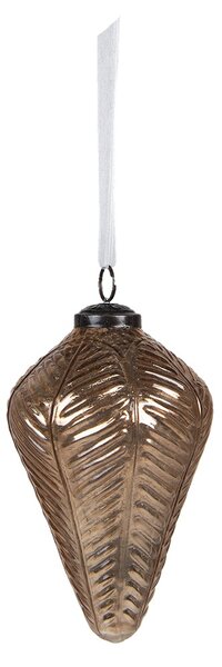 Bronzová sklenená vianočná ozdoba šiška M - Ø 7*10 cm - Clayre & Eef