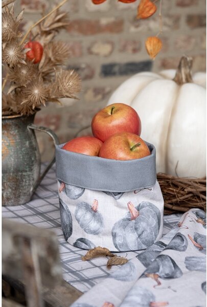 Bavlnený košík na pečivo s tekvicami Country Style Pumpkin - Ø 15*16 cm - Clayre & Eef